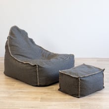 2 Piece Sanders Bean Bag & Ottoman Cover Set